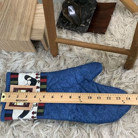 Vintage Warren Kimble Folk Art Style Hen & Rooster Oven Mitt & Hot Pad - Picture 13 of 17